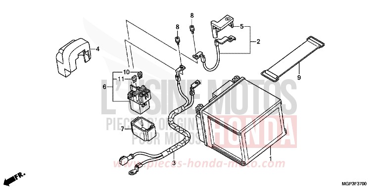 BATTERIE (CBR1000RR/S) de CBR1000RR "Fireblade" PEARL SUNBEAM WHITE (NHA66EA) de 2012